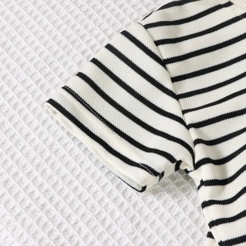 Summer Baby Boy Girls Clothes Set Children Stripe Tshirts and Shorts 2 Pieces Suit Kid Top Bottom Outfits Casual Tracksuits