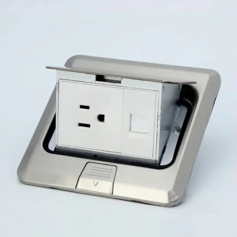 Pop Up Floor Socket Hidden Type EU/FR/US/UK/Universal Power Outlet Stainless Steel Electrical Switches For Home Office Table