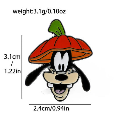 6 Pcs Cartoon cartoon character Mickey Brooch Halloween Mickey Mouse Donald Duck Metal badge Alloy drip pin accessories