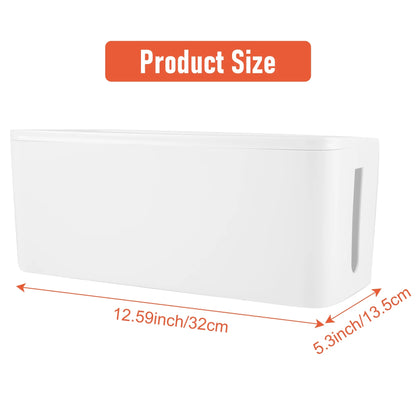 ABKJ-Cable Management Box, ABS Cable Organizer Cord Hider Box, Computer Power Lines, Route Cables, Under Desk Power Strip