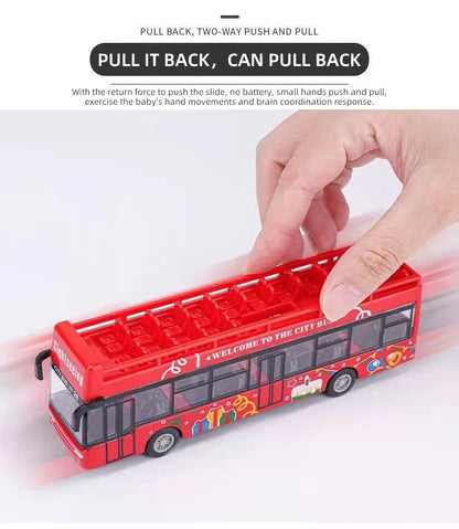 15CM Alloy Simulation Bus Car Model Children's Toy Pull Back Bus Inertia City Car Early Education Toy for Boy Girl Birthday Gift