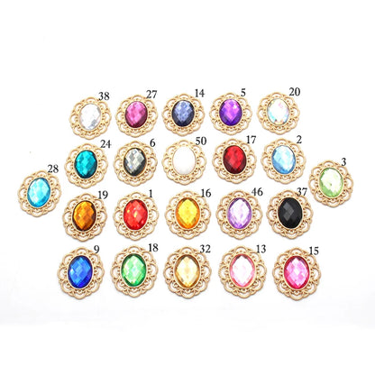 10Pcs 25*30MM Alloy Acrylic Flower Plate Accessories DIY Wedding Clothes Hair Accessories Invitations Decorative Accessories