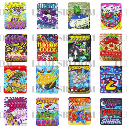 Matte Empty Storage Bag 3.5g Aluminum Foil Plastic Opp Pouches Food Storage Ruseable Zipper Stands Up Packaging Cartoon Cutomize