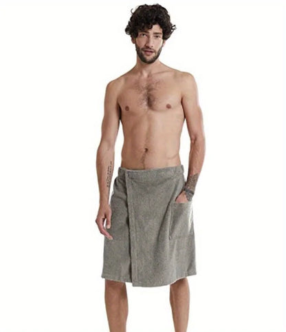 Bath Towels Beach Towels Men's Wearable Bath Towels Bathroom Shower Room Bathrobes with Pockets