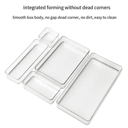 Clear Drawer Organizer Boxes Transparent Plastic Storage Box Desktop Acrylic Box Jewelry Makeup Cosmetic Organizer Drawer Box