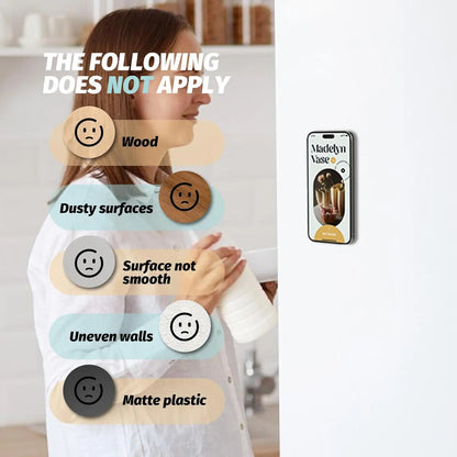 Heart Shape Double Sided Phone Suction Holder, Multi-Purpose Silicone Suction Cup Phone Mount Phone Case Sticky Phone Grip