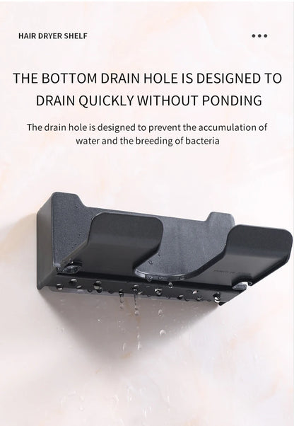 Bathroom Shelf Dryer Cradle Wall Shelves Hair Dryer Holder Shower Hairdryer Organizer Box Toilet Blower Holder Shelf Bathroom