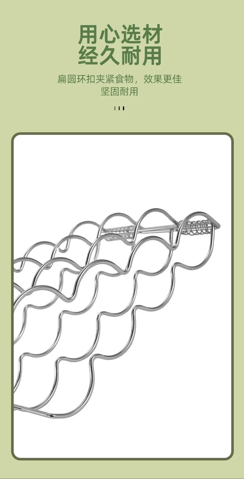 2025 New Foldable outdoor BBQ corn grill with multifunctional corn mesh clip and portable corn grill clip