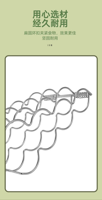 2025 New Foldable outdoor BBQ corn grill with multifunctional corn mesh clip and portable corn grill clip