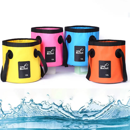 12L Folding Bucket Portable Outdoor Travel Foldable Water Bucket Bowl Sink Washing Bag Car Wash Bucket Multifunction for Camping