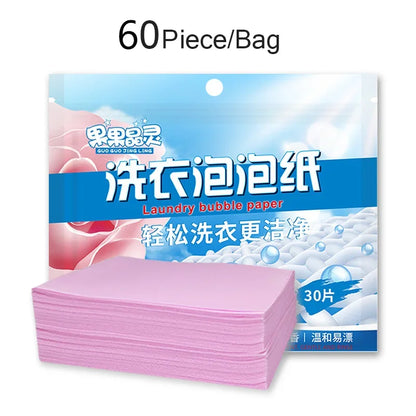 30/180Pcs Laundry Tablets Decontamination Laundry Detergent Sheet Underwear Clothes Cleaning Detergent Laundry Bubble Paper