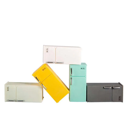 Fridge Toy Model Freezer Miniature Dollhouse Accessories 1:12 Dollhouse Miniature Doll House Decoration Simulation Refrigerator