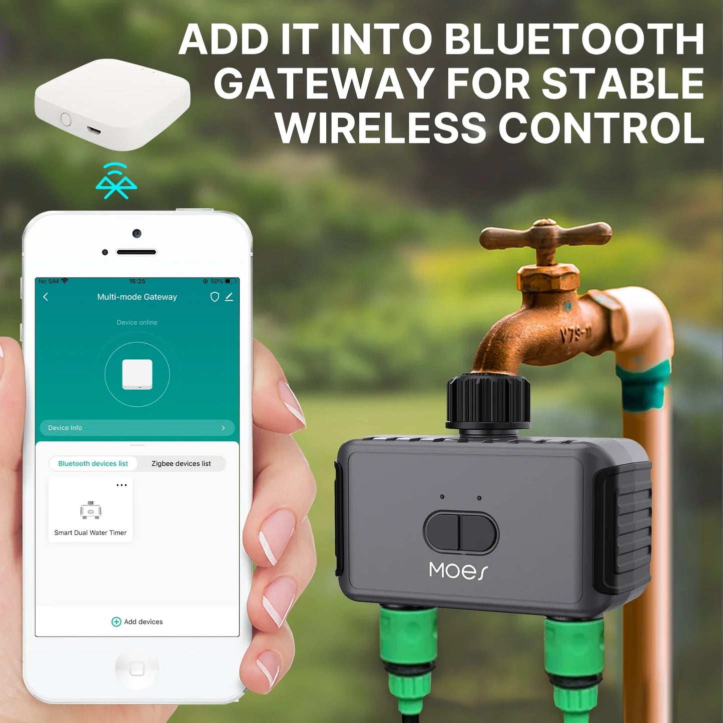 Smart Bluetooth Sprinkler Timer - Auto-Programmable Water Controller with 2-Way Rain Delay, Filter Washer & App Control