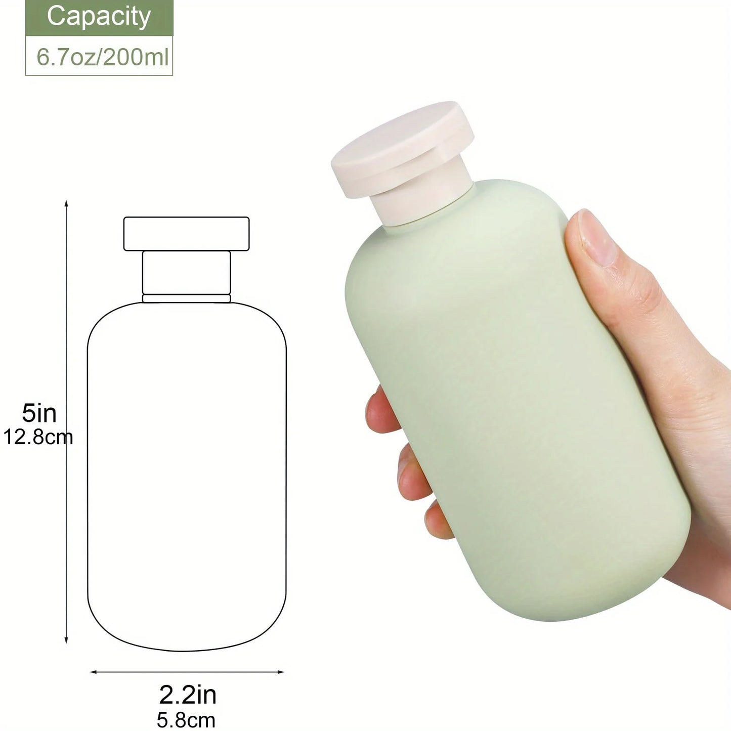3pcs Leak-Proof Travel Bottles For Shampoo, Lotion & Cream - 200ml Refillable Squeeze Containers With Flip Cap