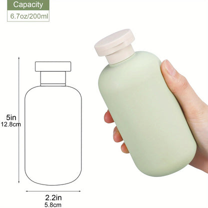 3pcs Leak-Proof Travel Bottles For Shampoo, Lotion & Cream - 200ml Refillable Squeeze Containers With Flip Cap