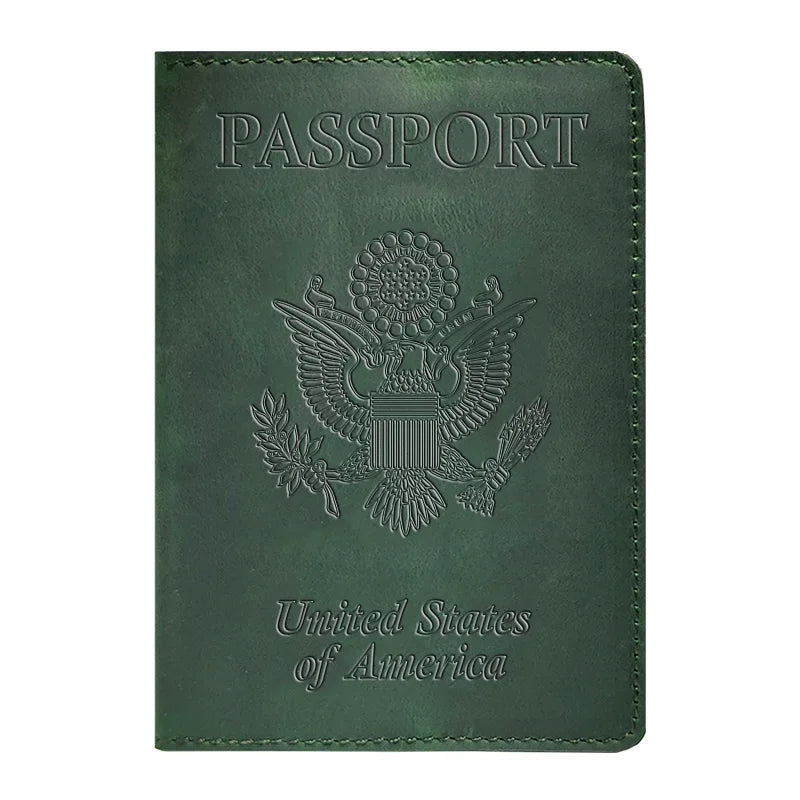 Genuine Leather Passport Cover USA Travel Accessories Menassport Holder America Passport Pouch