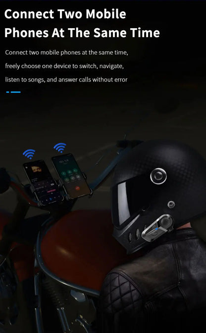 Bluetooth 5.3 Helmet Headset Wireless Hands-free Call Phone Kit Motorcycle Waterproof Earphone Music Player Speaker Moto