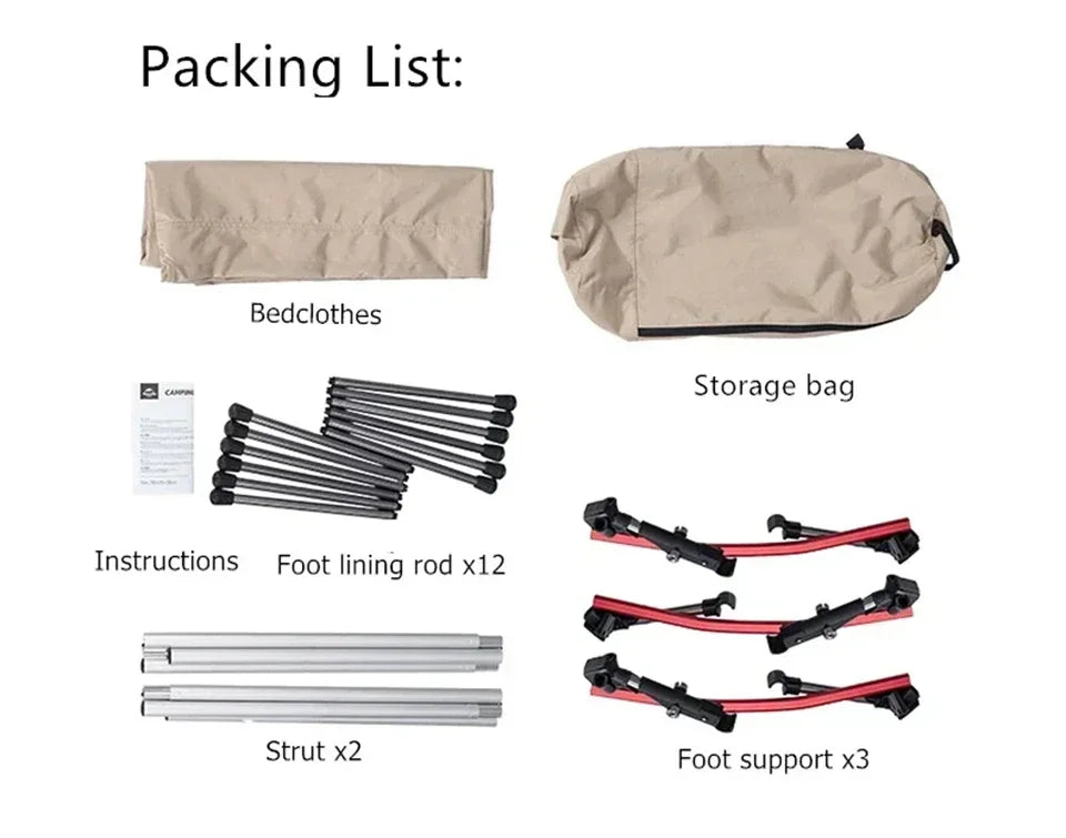 Camping Cot Outdoor Exquisite Camping Folding Bed Lightweight and Portable Safe and Stable High and Low Dual-use Folding Bed