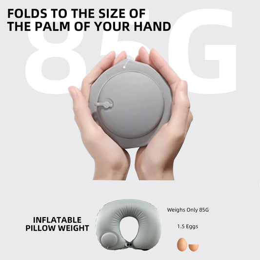 U-Shaped Inflatable Travel Pillow Portable Air Neck Support Cushion Comfortable Sleeping Press to inflate pillow neck pillow