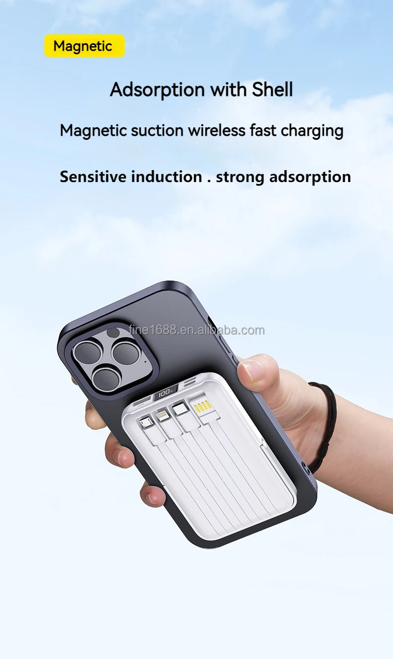 PD 20W Fast Charging 10000mAh Portable Phone Charger Power Station Power Bank Magnetic  Wireless Charger  Power bank