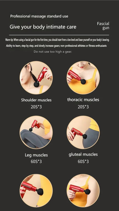 Upgraded Portable Massage Gun - Deep Tissue Muscle Relief, USB Rechargeable Battery, Ideal For Back & Neck,Gift For Everyone