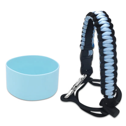 Paracord Handle For Wide Mouth Water Bottle And Silicone Sleeve Boot Compatible With Hydro Flask Tumblers Accessories