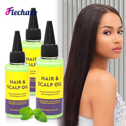 Hair Scalp Oil 65Ml Anti Drynes Soothes Itchy Scalp And Removes Product Build Up Infused With Bacuri Butter Aloe&Peppermint Oil