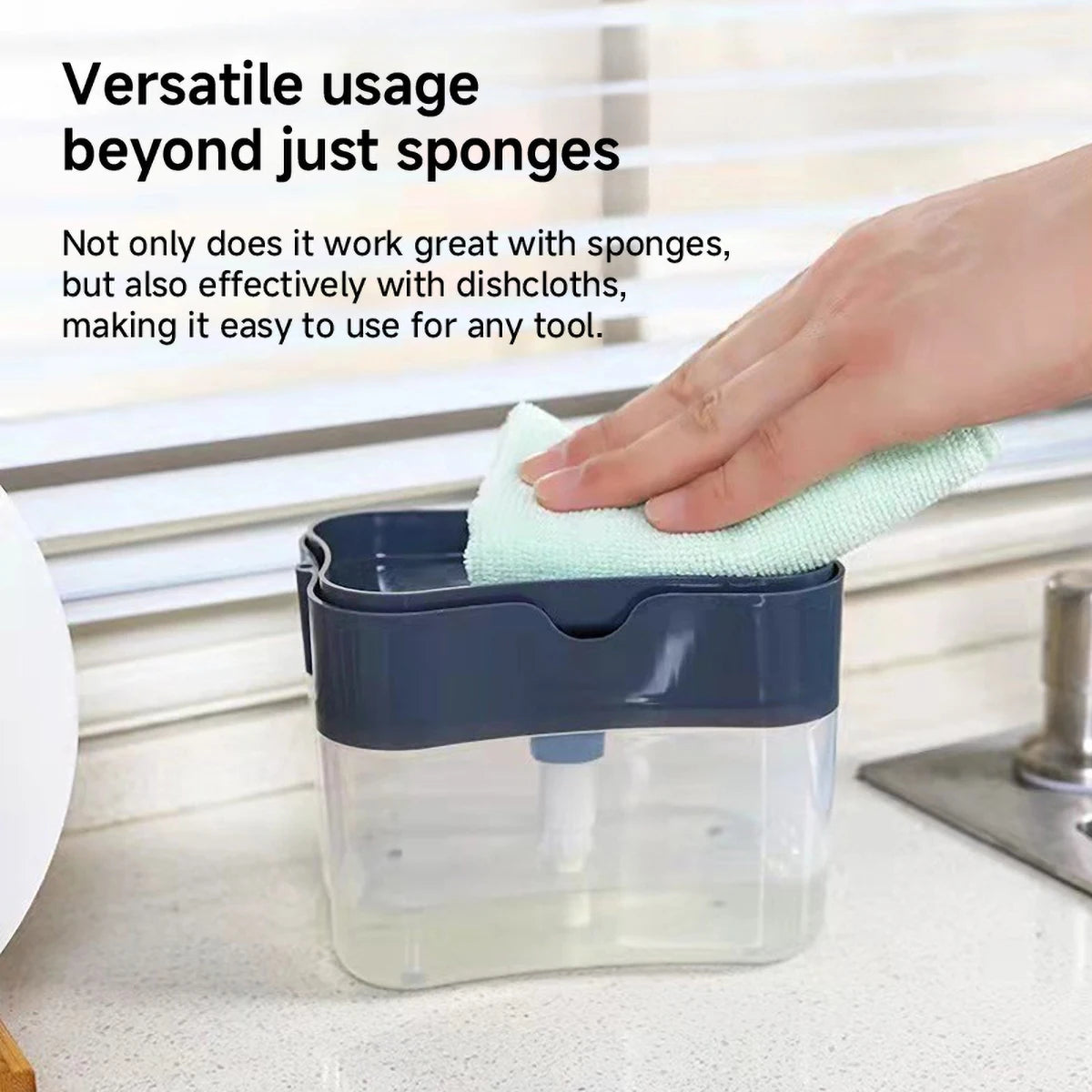1 Dish Detergent Dispenser Kitchen Detergent Press Portable Soap Dispenser Pak Clean Cloth Dishwashing
