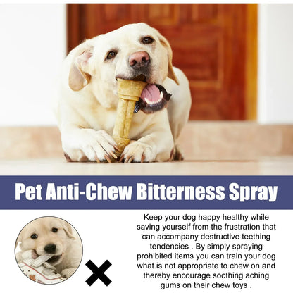 Bitter Taste Pet Anti-Chew Spray 50ML Strong Deterrent Spray to Prevent Chewing Furniture Legs Scratching Sofas Effective Dog