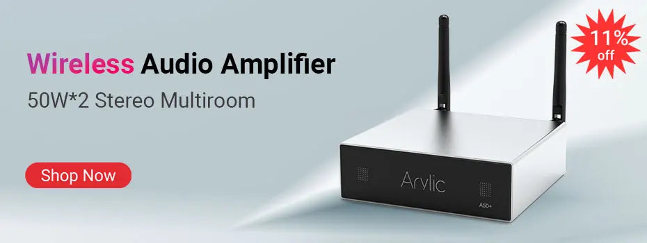 Arylic Up2Stream Plate Amp 2.1 WiFi&Bluetooth 5.0 Multiroom Audio 50*2W+100W Amplifier Board With tadilAirplay Equalizer