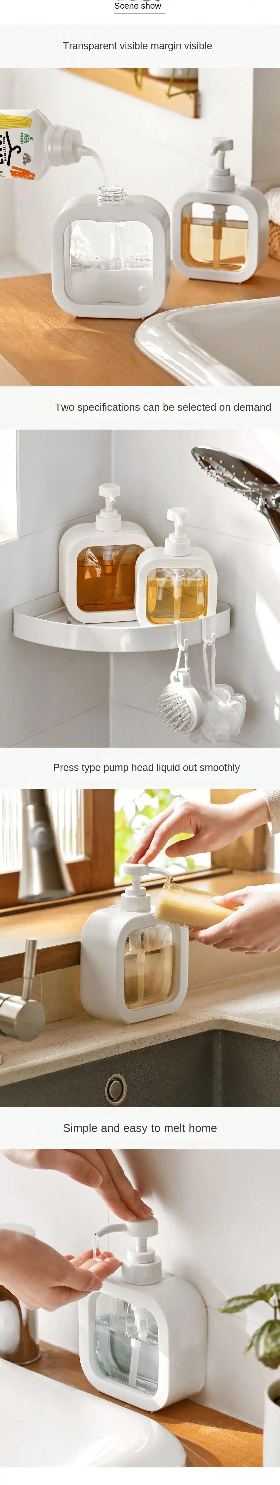 New Transparent Dispensing Bottle, Bathroom Hand Sanitizer Dispensing Bottle, Plastic Press Bottle, Visual Lotion Dispensing Empty Bottle