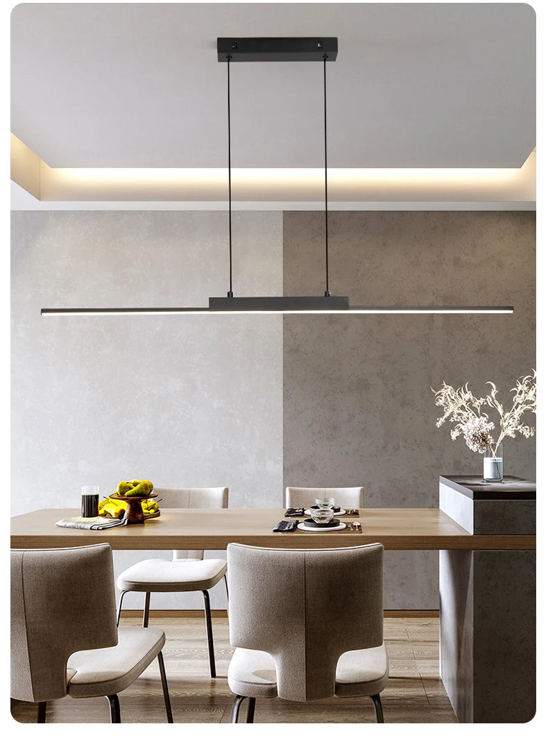 Dining hanging Chandelier  Modern Strip Pendant  Light For Kitchen Office Bedroom Hang Light Home Décor Lighting Fixtures