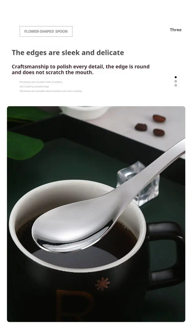 5pcs Stainless Steel Spoon Spoon Household Creative Stainless Steel Tablespoon Soup Spoon Small Spoon Spoon Children Dinner