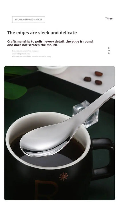 5pcs Stainless Steel Spoon Spoon Household Creative Stainless Steel Tablespoon Soup Spoon Small Spoon Spoon Children Dinner