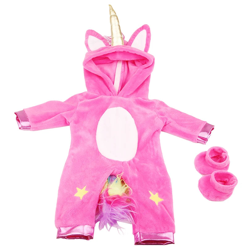 Toy Accessories Five Colors  Fit 18 inch 43cm Doll Clothes Born Baby Animal  Doll Clothes Suit For Baby Halloween Festival Gift