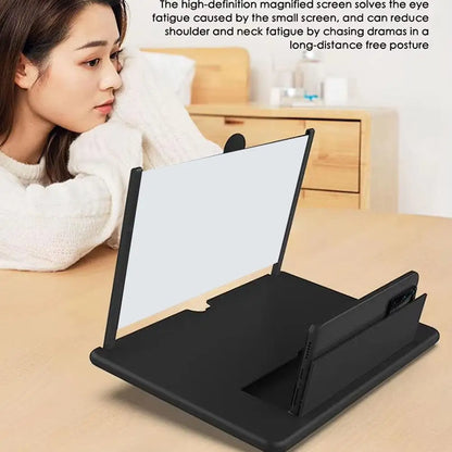 Screen Amplifier 10in 3D HD Phone Screen Magnifier Portable Pull Out Foldable Cell Phone Screen Enlarger for Movie Video Viewing