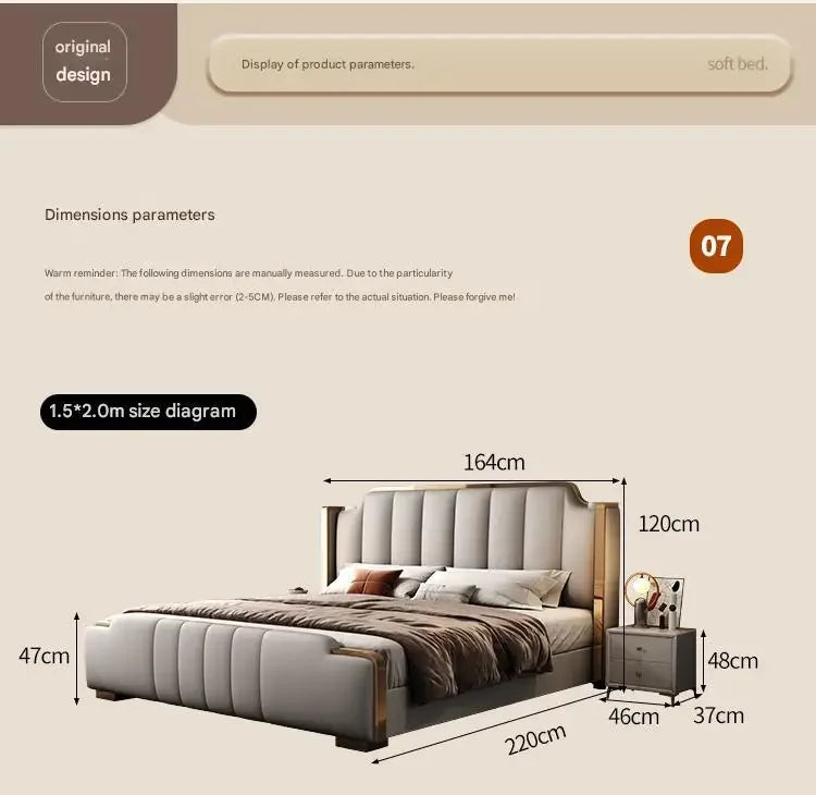 Italian Luxury Beds Leather Modern Simple Storage Beds Queen White Bedroom Double Somieres Marcos De Cama Bedroom Furniture