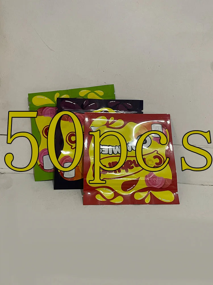 50pcs Food Packing Reusable Plastic Zip Shut Bag Pouches Cartoon Candy Jewelry Zip Lock Sealing Packaging Bags