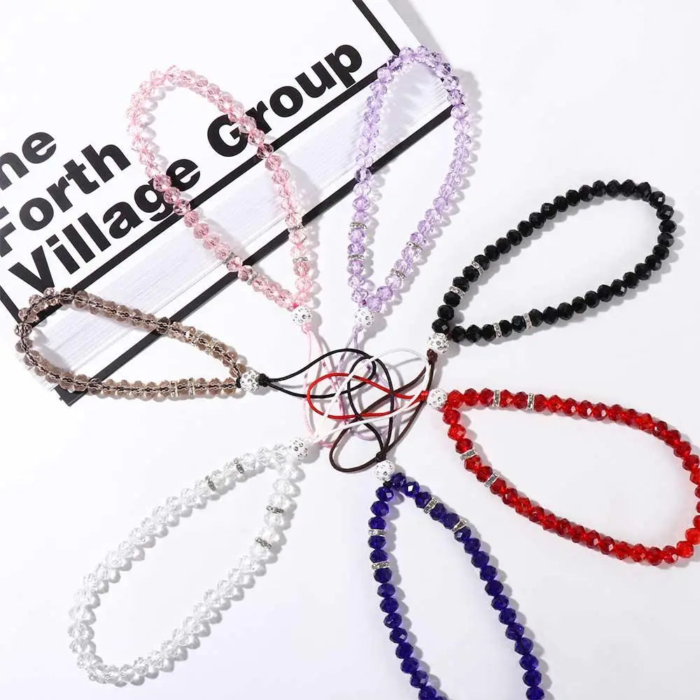 Beads Wrist Strap Phone Charm Hand Wrist Lanyard Mobile Phone Chain Crystal Phone Straps Mobile Phone Straps Phone Lanyards