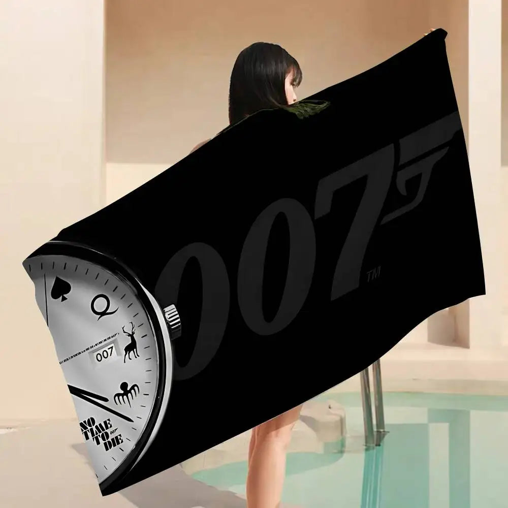 British Legend J-James B-Bond 007 Cartoon Beach Towel Cute Kawaii Room Decor Bath Girls Children Hand Towels For Bathroom Shower
