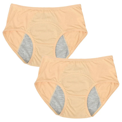 2pcs Woman Menstrual Panties Women's menstrual underwear leak proof and mid waist size M-8XL menstrual Female hygiene pants