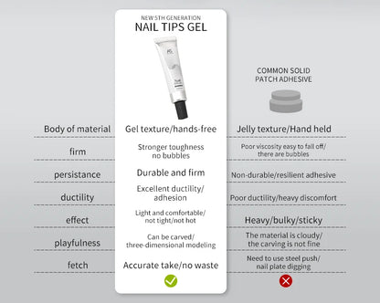 Solid Nail Glue Nail Tips Gel for Press On Nails Super Strong Nail Adhesive For Artificial Fingernail Durable And long Lasting