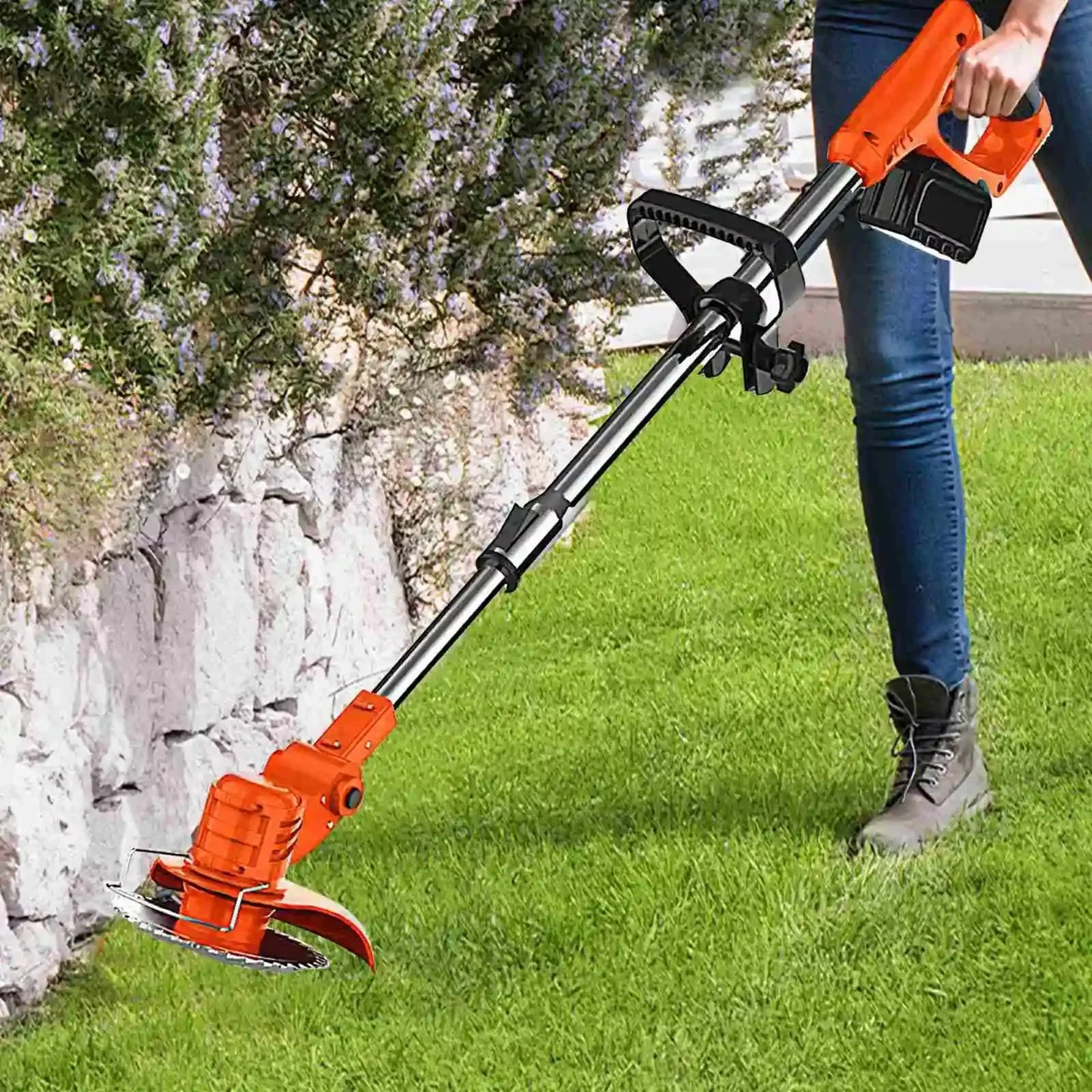 2025 new household garden electric lawn mower, lawn trimmer, automatic release rechargeable garden lawn trimmer