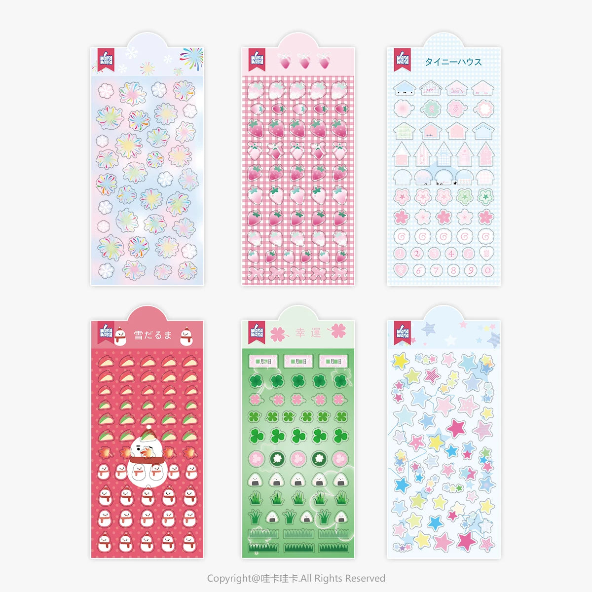 3D Clover Stickers Journal Stickers Strawberry Decorative Stickers for Phone Cases Fireworks DIY Craft Supplies