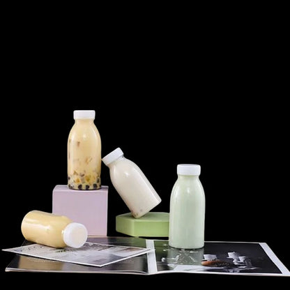 6pcs Small Plastic Bottle 100ml Milk Bottles Small Juice Bottles Leakproof Milk Bottles Portable Beverage Bottles Plastic Water