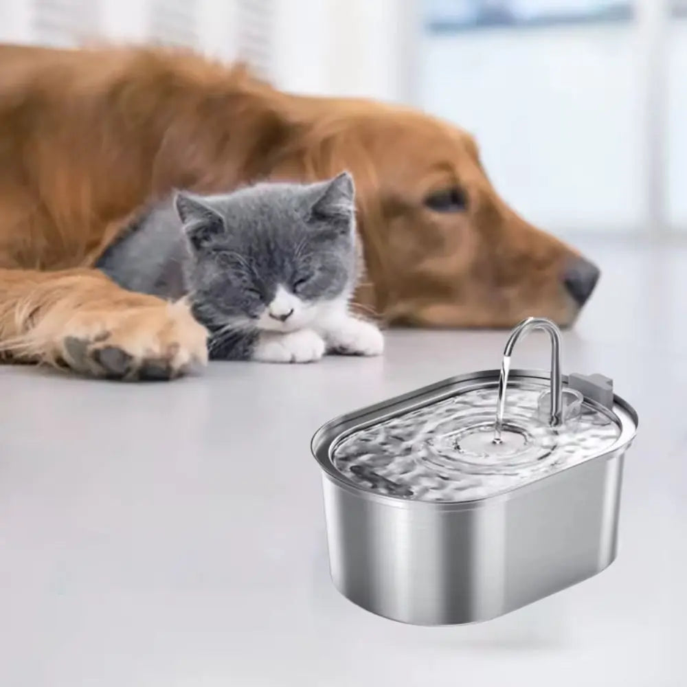 3.2L Smart Cat Water Fountain Stainless Steel Low Noise Pet Water Dispenser Large Capacity Automatic Pet Water Drinker Dog