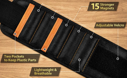 Magnetic Wristband with Strong Magnets Holds Screws Nails Drill Bit Organizer Storage Belt Tool Storage Wrist