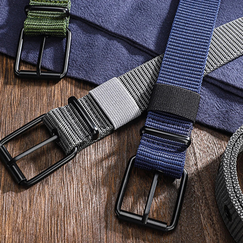 Perforated Canvas Belt Men's Needle Buckle Belt Student Youth Korean Adjustable Multi-Hole Belt Student Jeans Belt