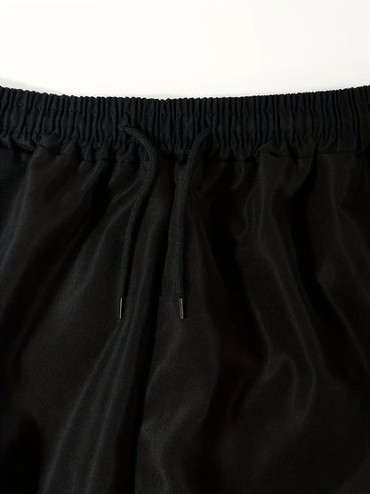 Classic Design Multi Pocket Cargo Pants, Men's Casual Loose Fit Drawstring Cargo Pants/Joggers For Spring Summer Outdoor