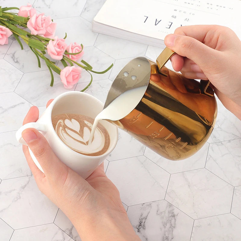 350/550ML Coffee Latte Milk Frothing Jug Milk Frother Pitcher Stainless Steel Jug Espresso Barista Pitcher Milk Pot With Scale